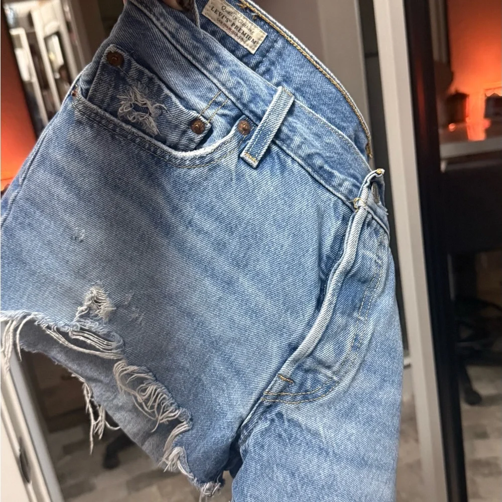 Levi's Light Blue Distressed Women's Denim Cutoff Shorts